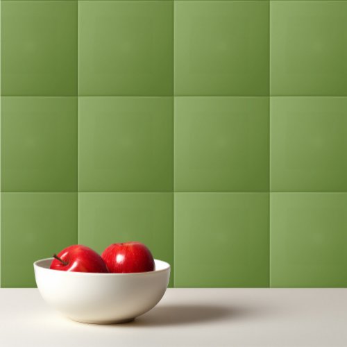 Solid pepper grass green rustic ceramic tile