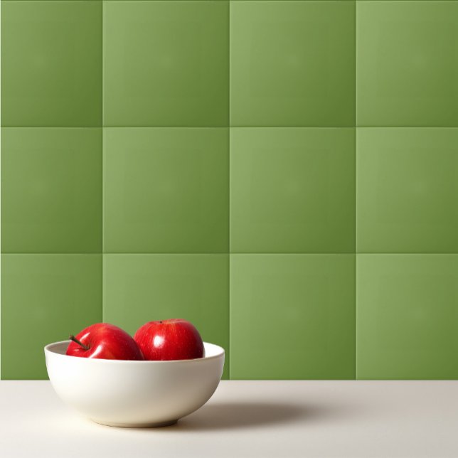 Solid pepper grass green rustic ceramic tile (Creator Uploaded)