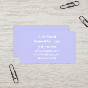 Solid Periwinkle Purple Business Cards