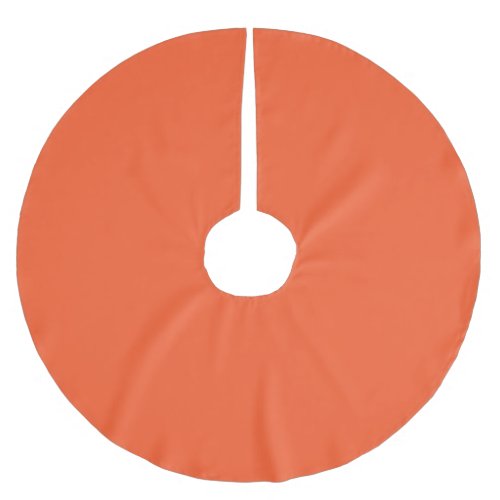 Solid persimmon orange brushed polyester tree skirt