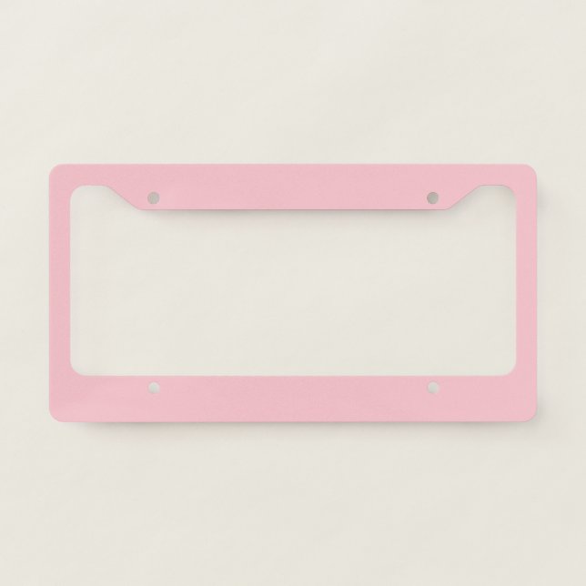 Solid pig soft pink license plate frame (Front)