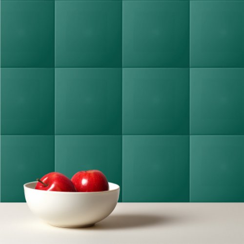 Solid pine green teal ceramic tile