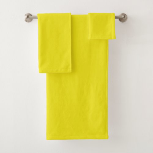Solid pineapple bright yellow bath towel set