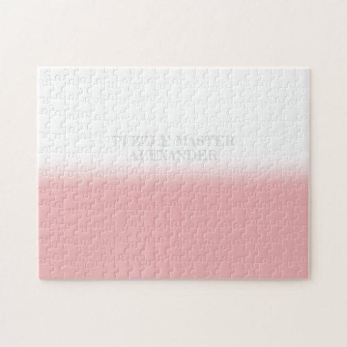 Solid Pink and White Secret Message Personalized Jigsaw Puzzle