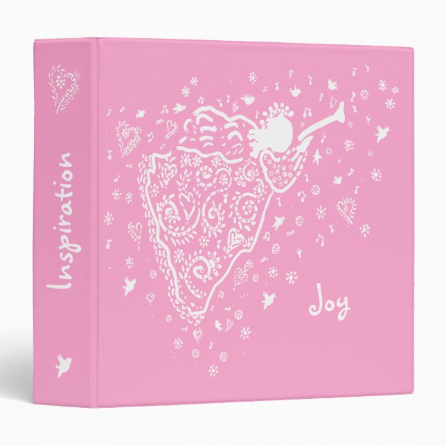 solid pink angel binder (Front/Spine)