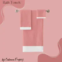 White towels sales with pink trim