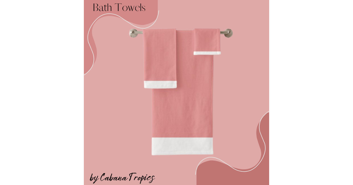 Pink and White Buffalo Plaid Bath Towel Set, Zazzle