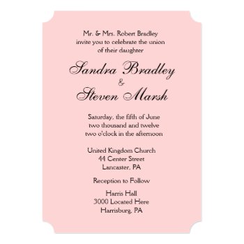Solid Pink Wedding Invitations