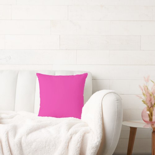 Solid Plain Bright Pink Cushion Throw Pillow