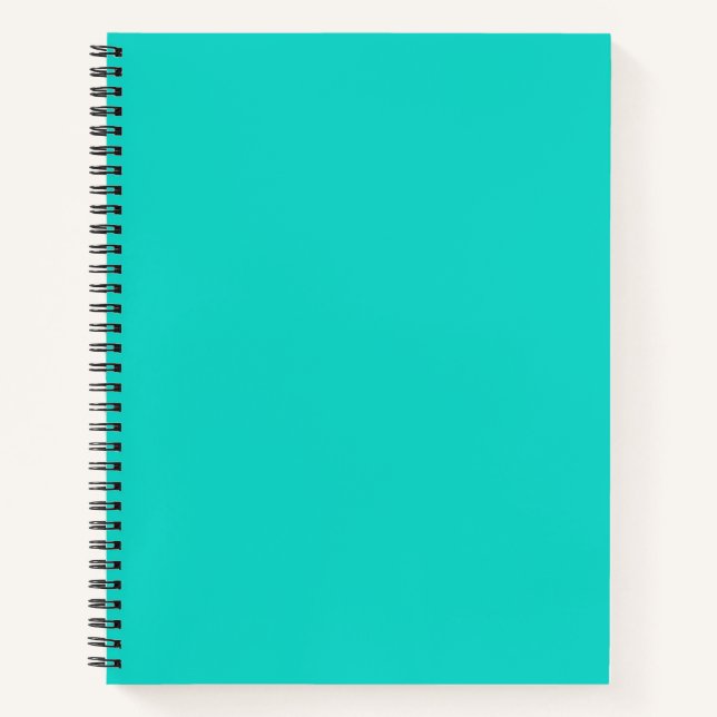 Solid plain bright turquoise notebook (Front)
