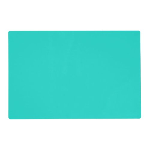 Solid plain bright turquoise placemat