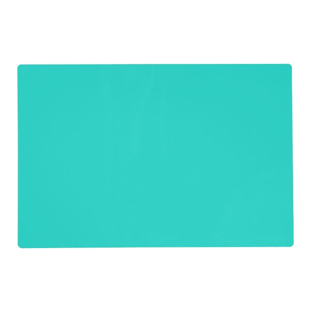 Solid plain bright turquoise placemat (Front)