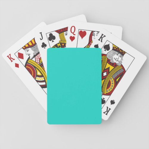 Solid plain bright turquoise poker cards