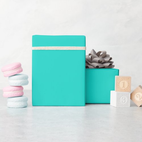 Solid plain bright turquoise wrapping paper