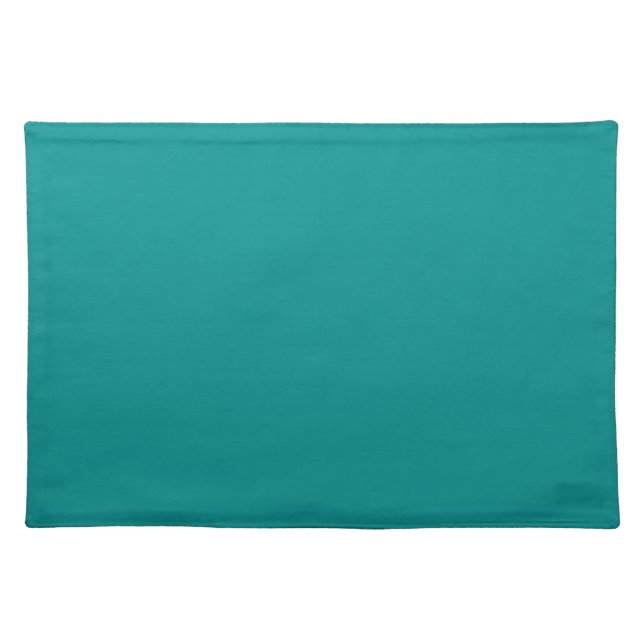 Solid plain color dark cyan teal cloth placemat (Front)