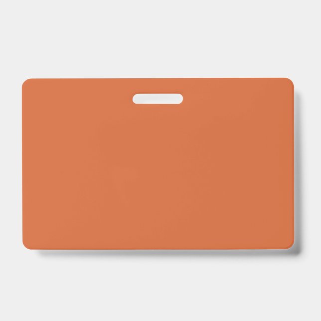 Solid plain harvest pumpkin orange badge (Front)