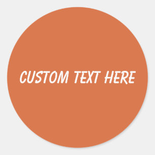 Solid plain harvest pumpkin orange classic round sticker