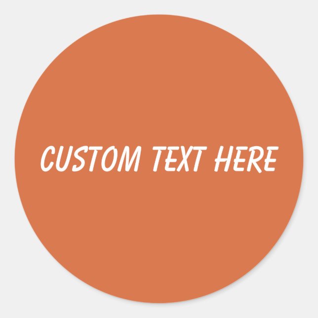 Solid plain harvest pumpkin orange classic round sticker (Front)