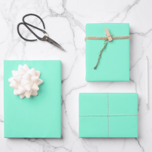 Solid plain magic mint wrapping paper sheets