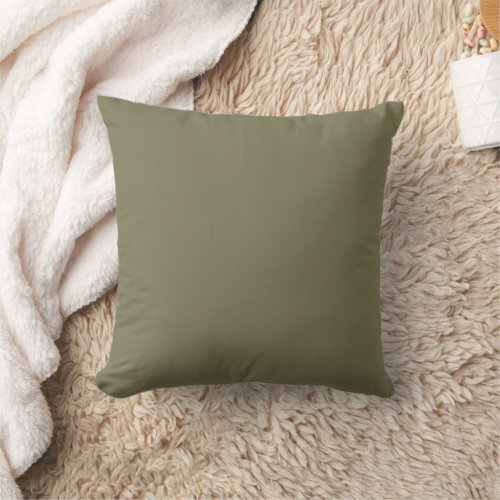 Solid Plain Olive Green Cushion Throw Pillow