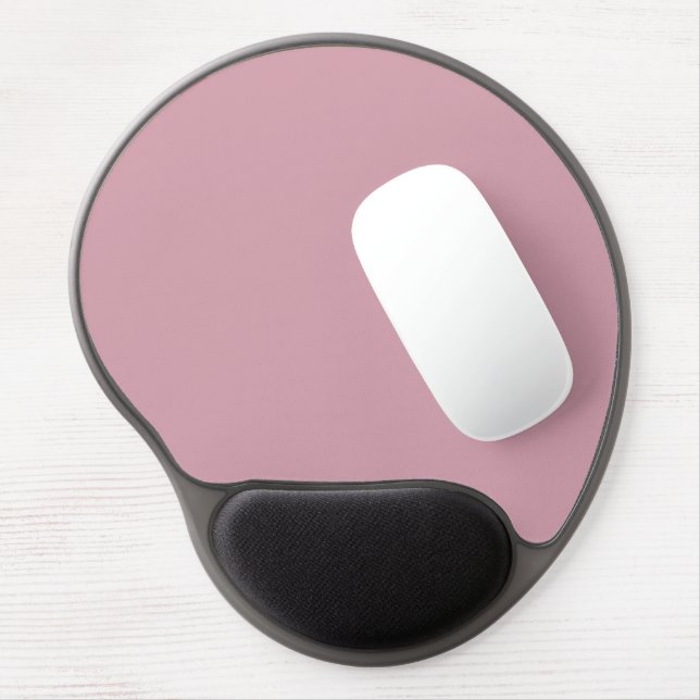 Solid, Plain Pink Quartz Blush Gel Mousepad (Left Side)
