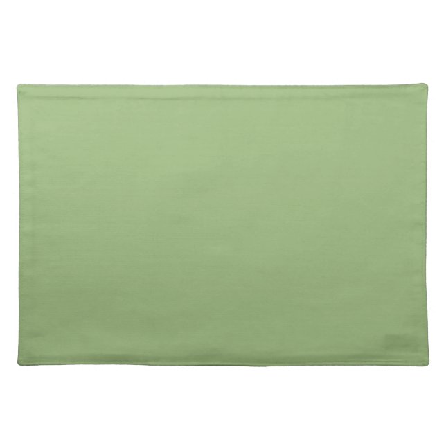 Solid plain sage green cloth placemat (Front)
