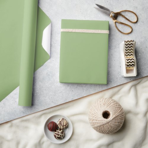 Solid plain sage green wrapping paper