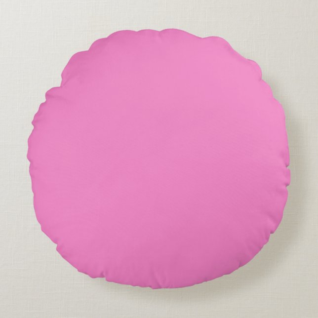 Solid plain Taffy Baby Pink Round Pillow (Front)