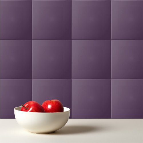 Solid plum dark dull purple ceramic tile