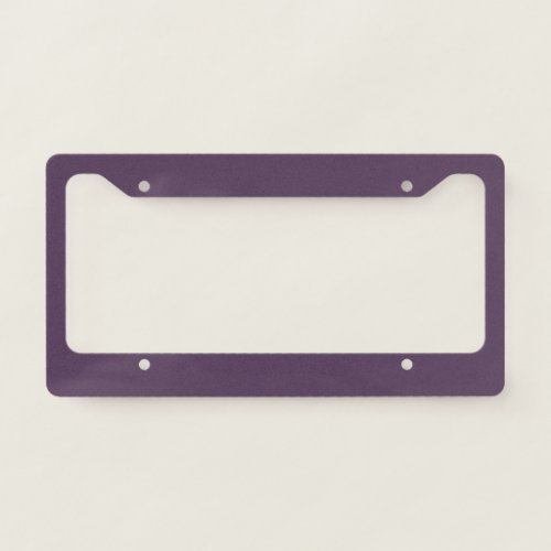 Solid plum dark dull purple license plate frame