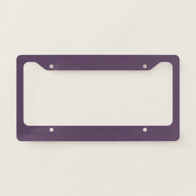 Solid plum dark dull purple license plate frame (Front)