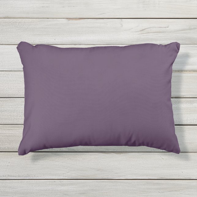Solid plum dark dull purple outdoor pillow (Front)