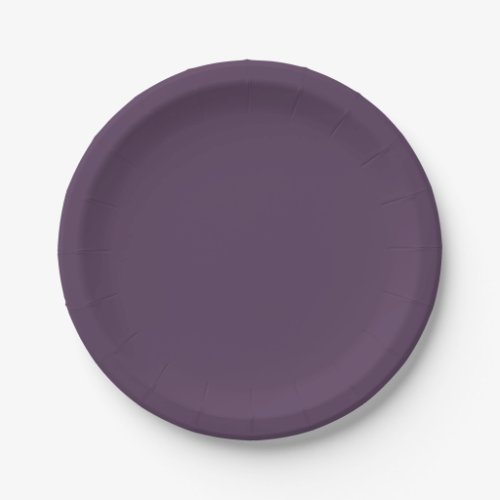 Solid plum dark dull purple paper plates