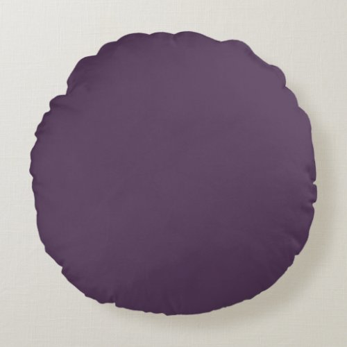 Solid plum dark dull purple round pillow