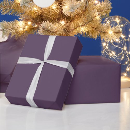 Solid plum dark dull purple wrapping paper