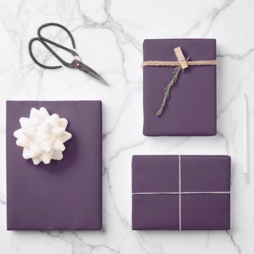 Solid plum dark dull purple wrapping paper sheets