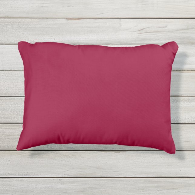 Solid pohutukawa red outdoor pillow (Back)