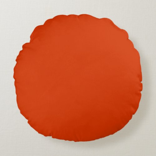 Solid poppy red round pillow
