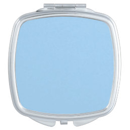 Solid powder light pale baby blue compact mirror