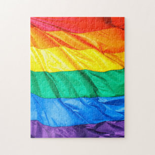 Solid Pride - Gay Pride Flag Closeup Jigsaw Puzzle