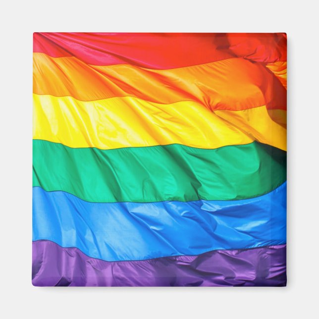 Solid Pride - Gay Pride Flag Closeup Magnet (Front)