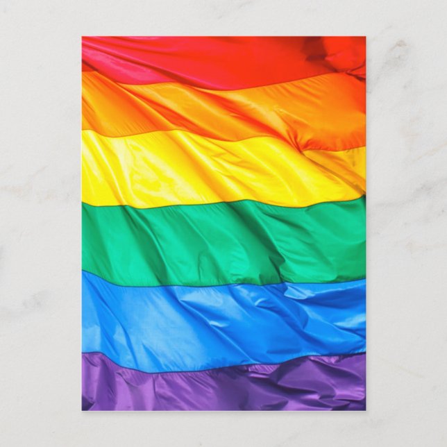Solid Pride - Gay Pride Flag Closeup Postcard (Front)