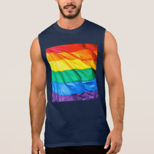 Tstars LGBT Rainbow Flag Gay & Lesbian Pride Pocket Print Mens Tank Top Singlet