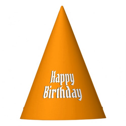 Solid Princeton Orange Birthday Party Hat