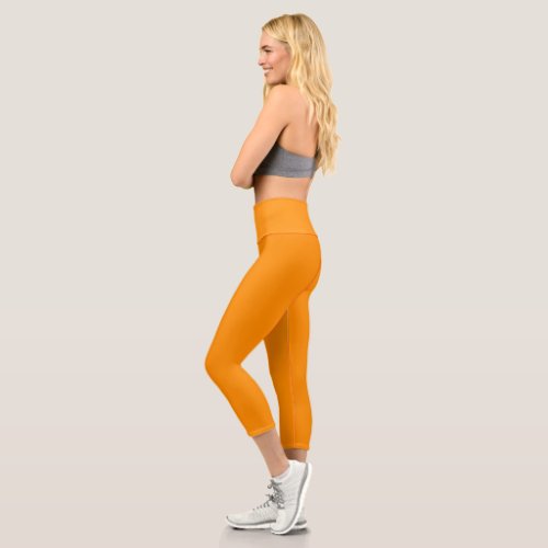 Solid Princeton Orange Capri Leggings