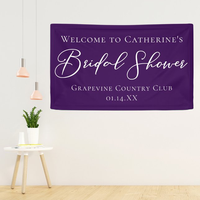 Solid Purple Bridal Shower Personalized Welcome Banner (Creator Uploaded)