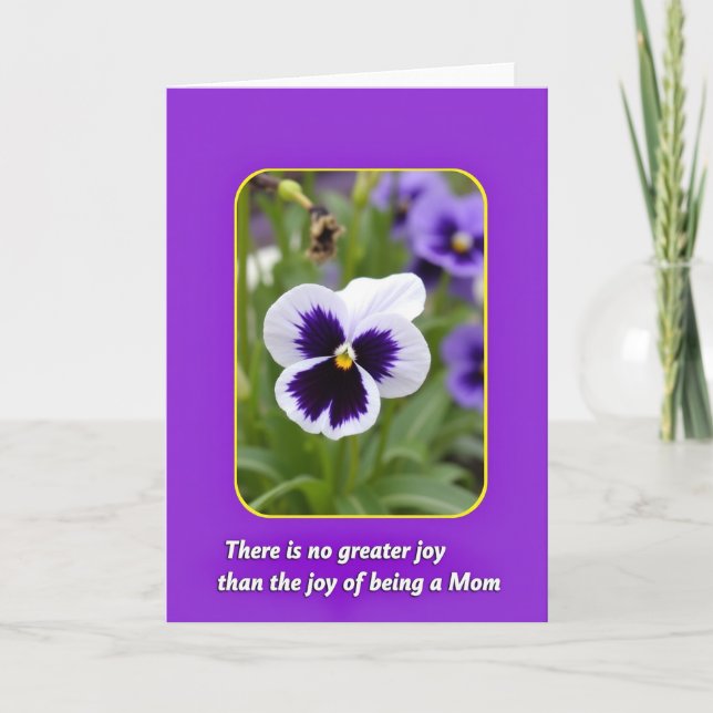 Solid Purple Flower Mom Card (Front)