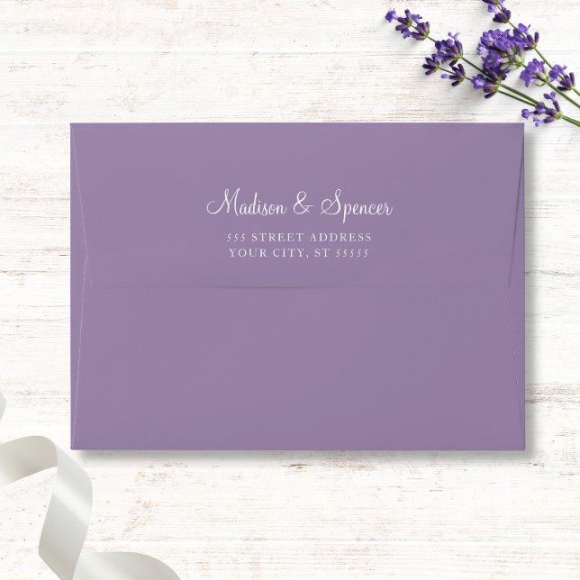 Solid Purple Lavender Wedding 5x7 Envelope (Creator Uploaded)