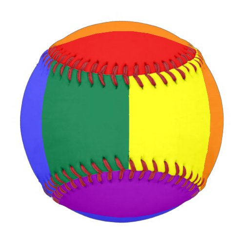 Solid Rainbow Stripe Watercolor Wash Rainbow Baseball