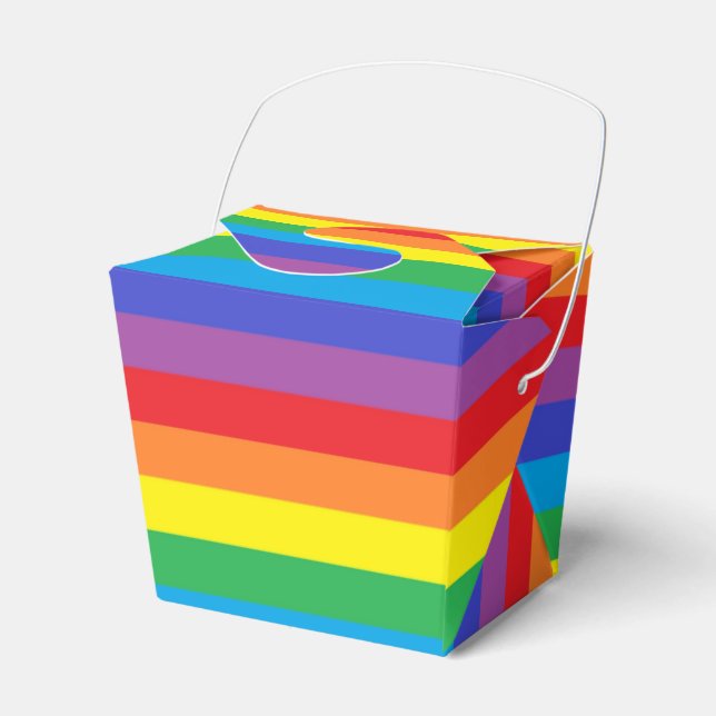 Solid Rainbow Stripes Favor Boxes (Front Side)